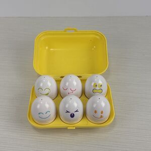 1993 Vintage Tomy Hide N Squeak Eggs Shape Color Sorting Carton Learning Toy